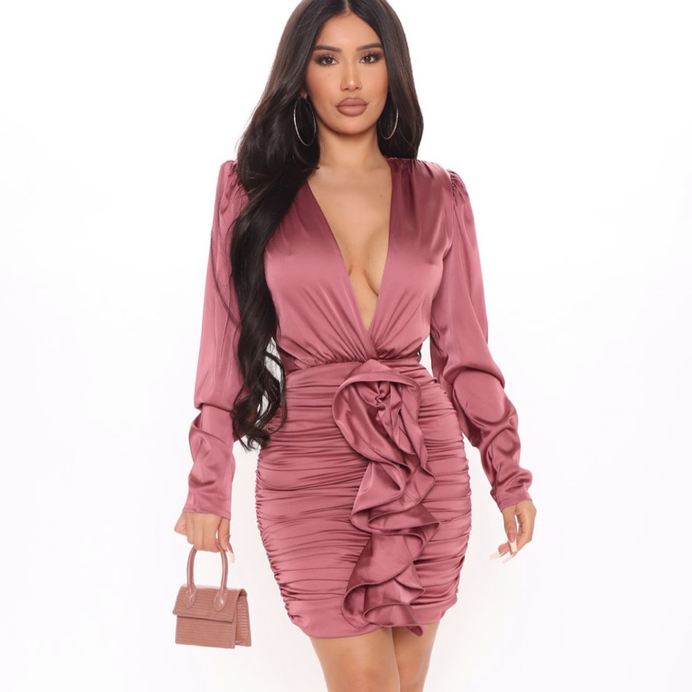 Vestido hermoso color rosa palo